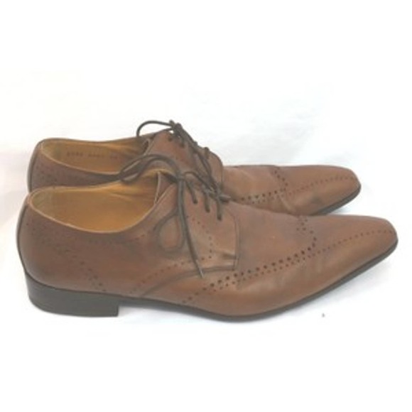JAIME MASCARO BROWN LEATHER LACE UP OXFORD SHOES 44 - Picture 3 of 5